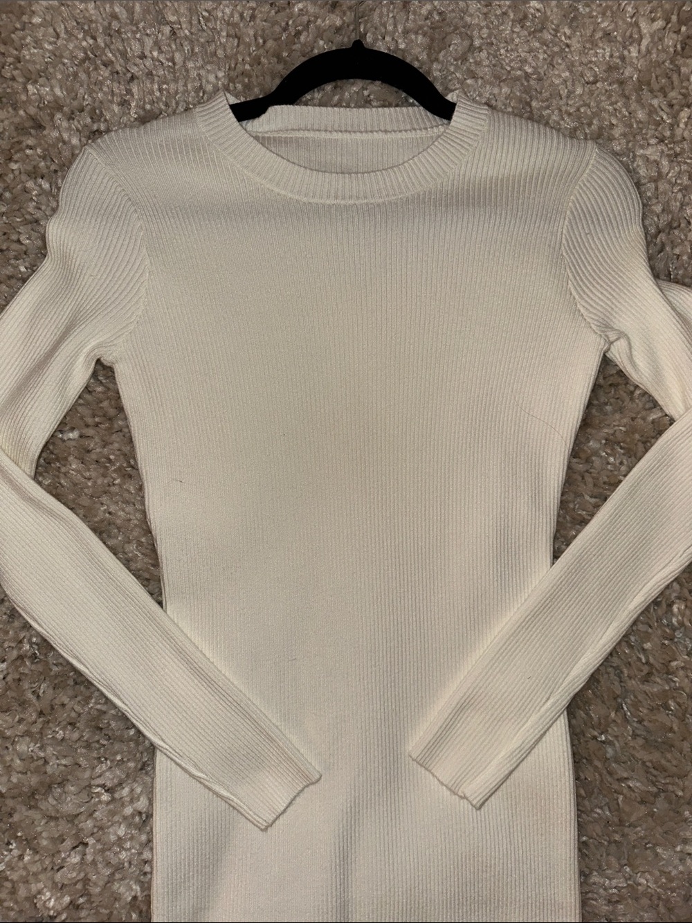 Commense White Ribbed Long Sleeve Bodycon Dress - Picture 3 of 8